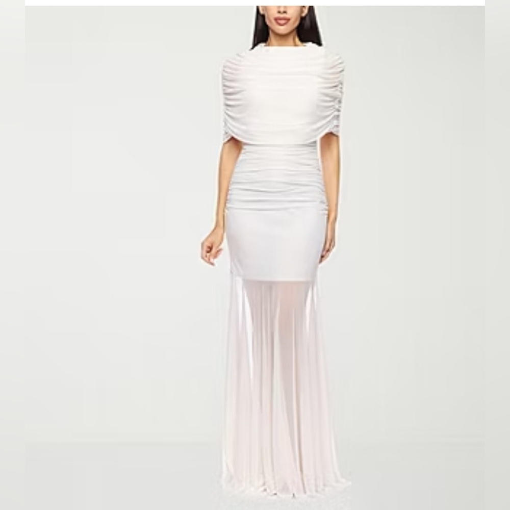 🔥SUPER SALE🔥Premier Amour Short Sleeve Evening Gown